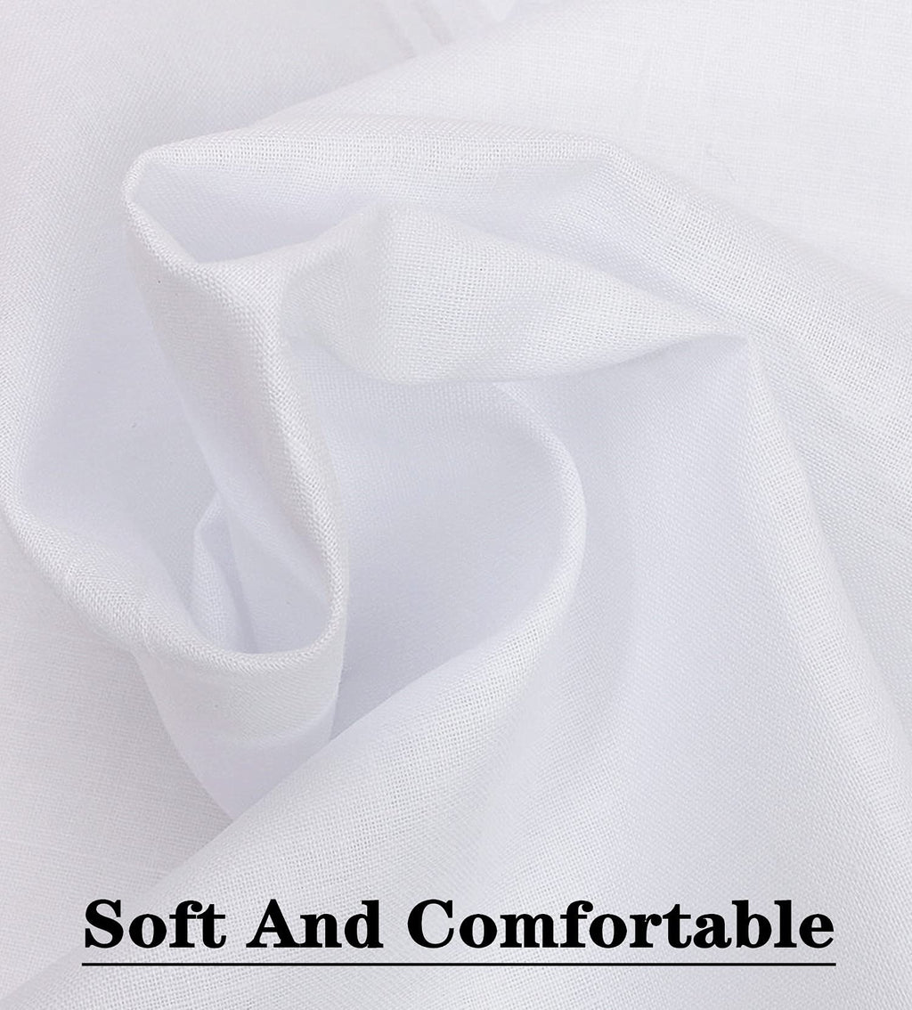 Scotamalone Men's Handkerchiefs 100% Soft Cotton White Hankie Hankerchieves
