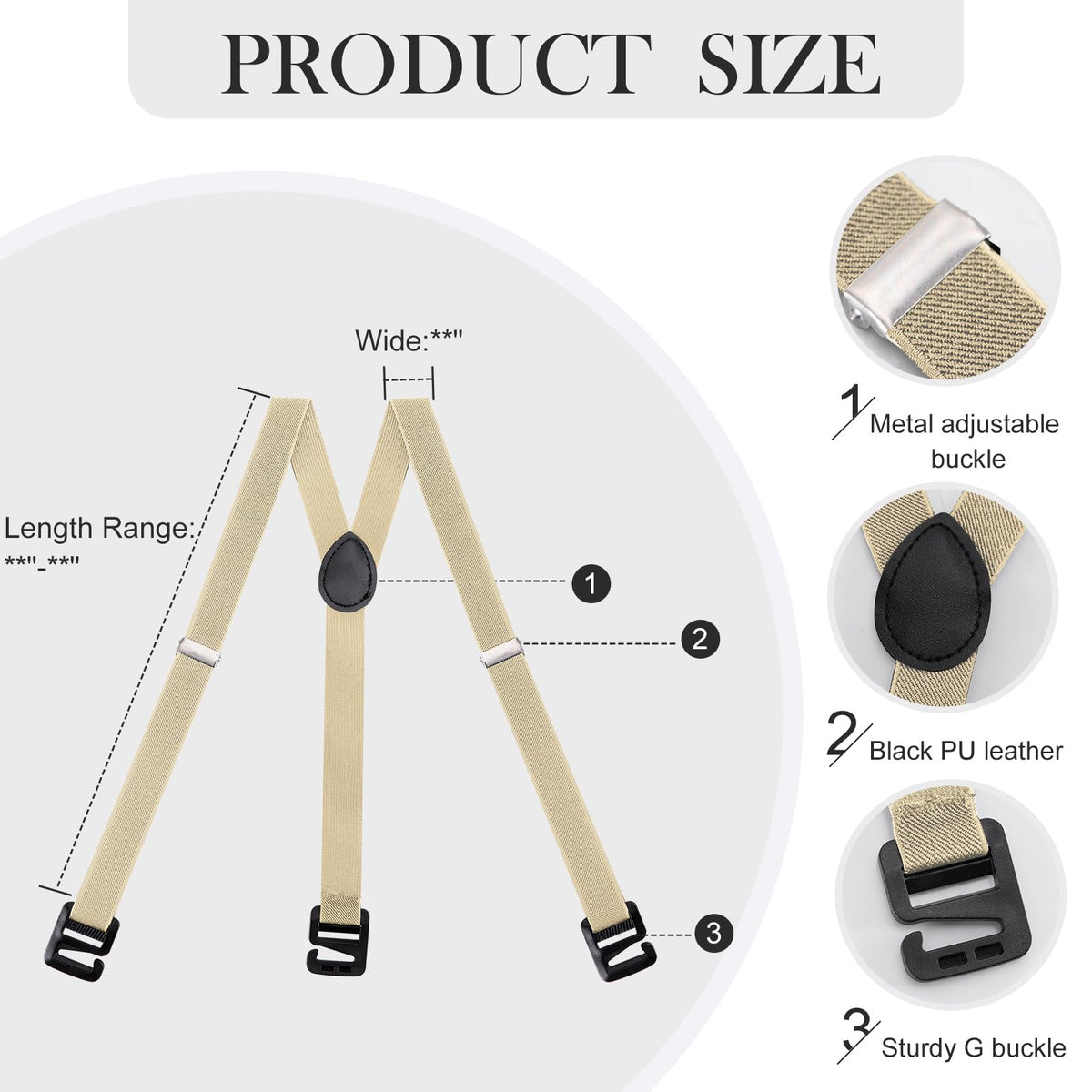Suspenders Straps Skiing Hiking Straps Fashionable Men's Winter Outdoor Hiking Straps 2Pcs