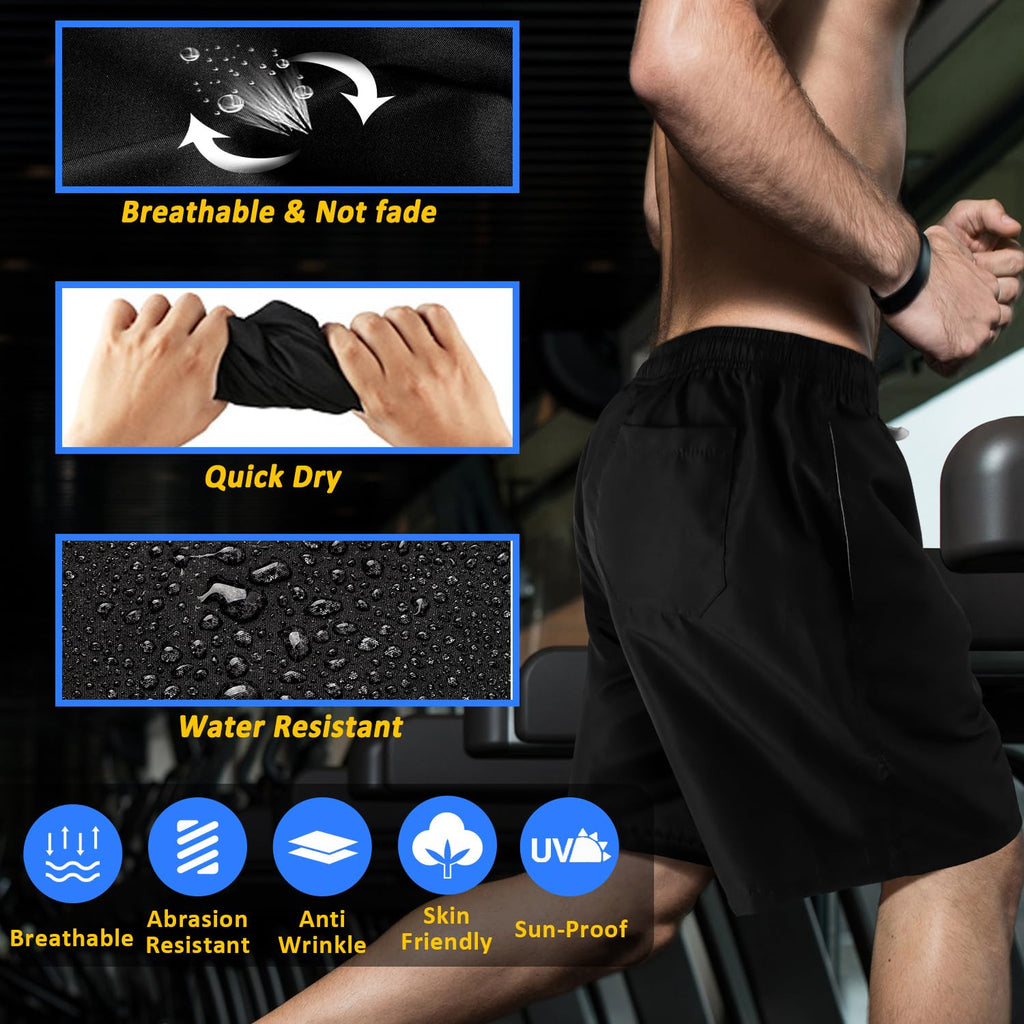Scotamalone Mens Swim Trunks Board Shorts Swimwear Bathing Suits Quick Dry for Beach,Travel,Vacation,Swimming, Surfing,Casual Black