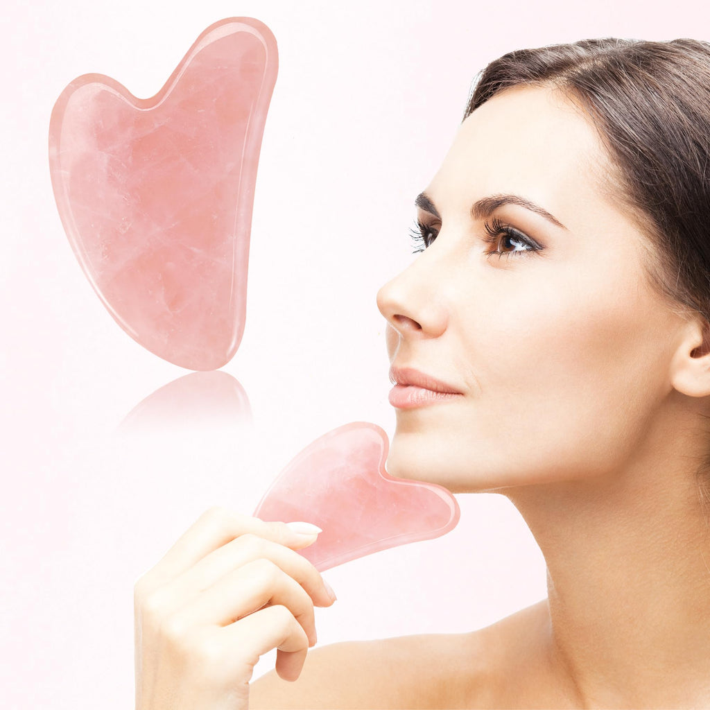 Gua Sha Massage Guasha Tool for Face Guasha Tool Pink Gua Sha Jade Stone Body Face Skin Massage