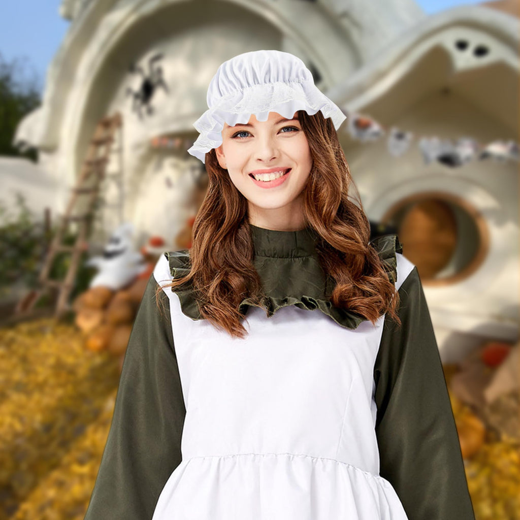 Scotamalone Capss for Women Hatss Halloweens Costume Bonnets Colonialss Accessory Nightcapss