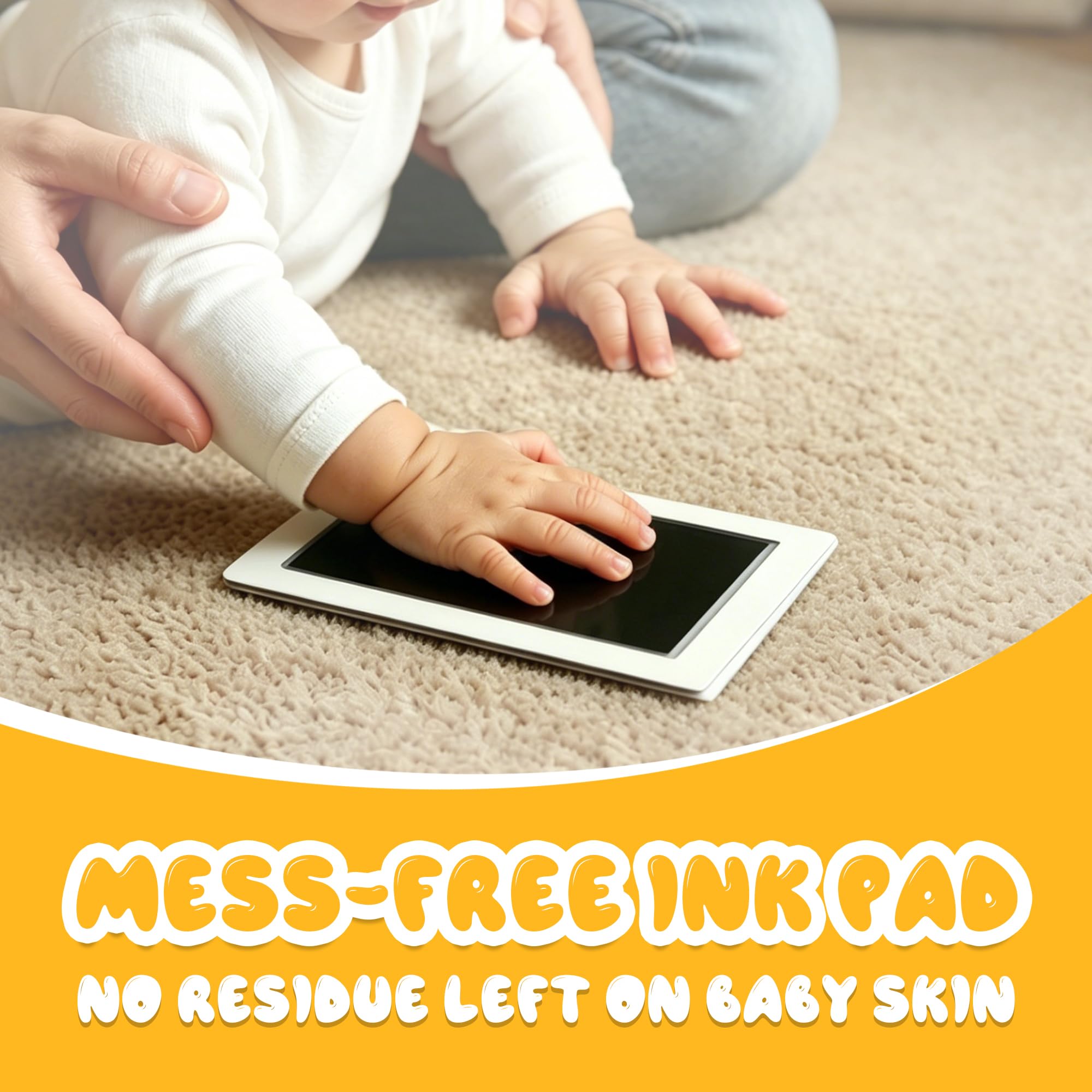 4-Pack Inkless Baby Hand and Footprint Kit, Clean-Touch Ink Pad for Newborn Keepsake, Dog Nose & Paw Print Kit, Mess-Free Print Ink Pad for Babies and Pets