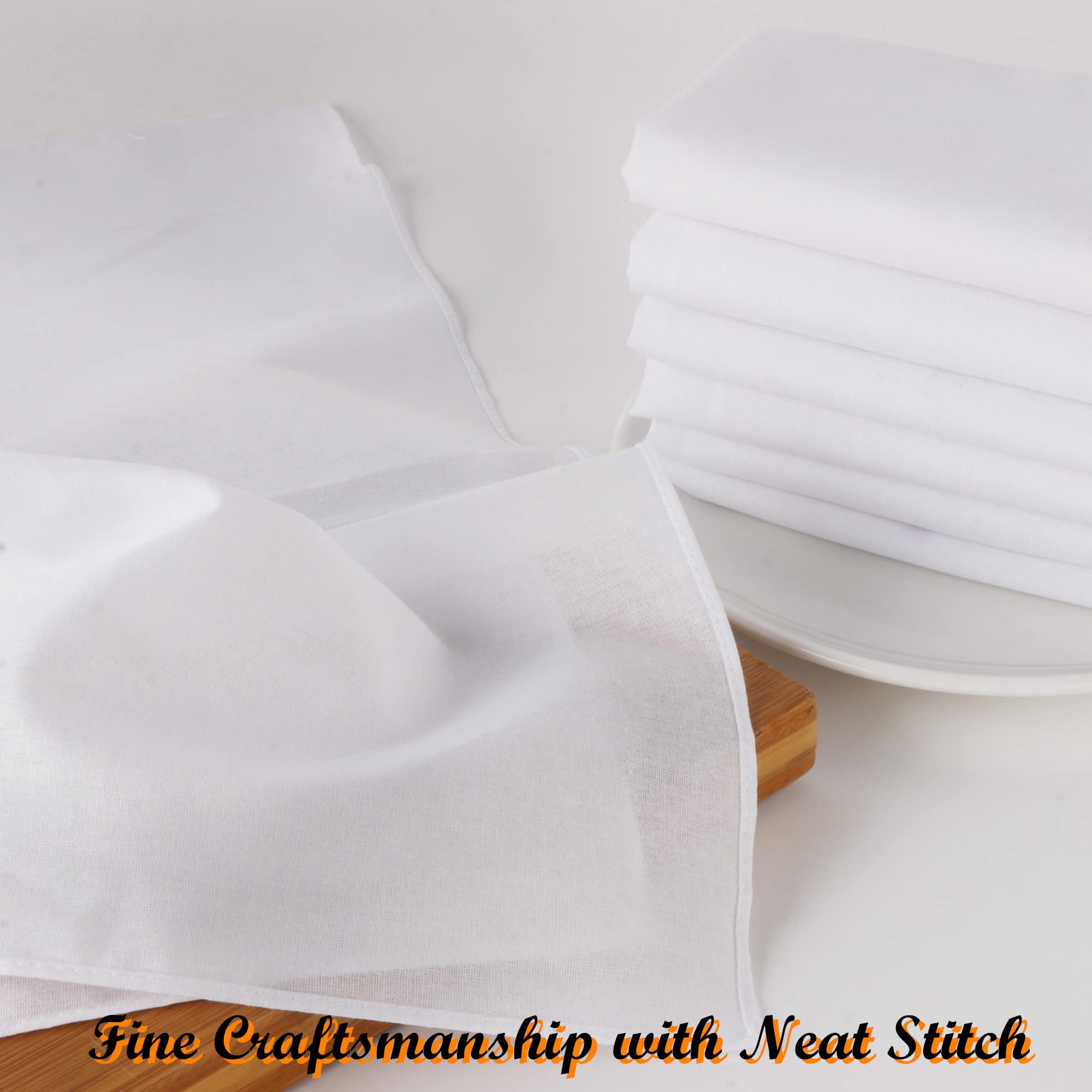 Handkerchiefs for men Pure Cotton Soft white Handkerchieves