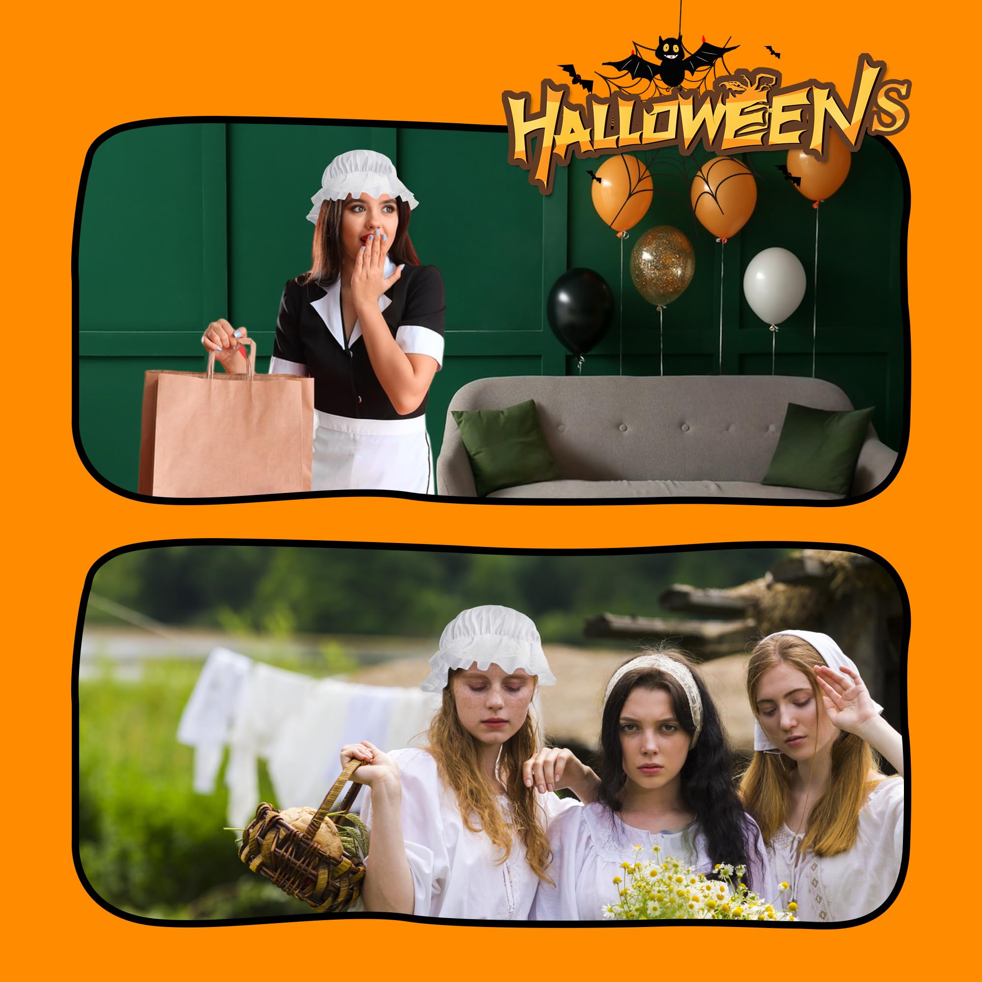Scotamalone Capss for Women Hatss Halloweens Costume Bonnets Colonialss Accessory Nightcapss
