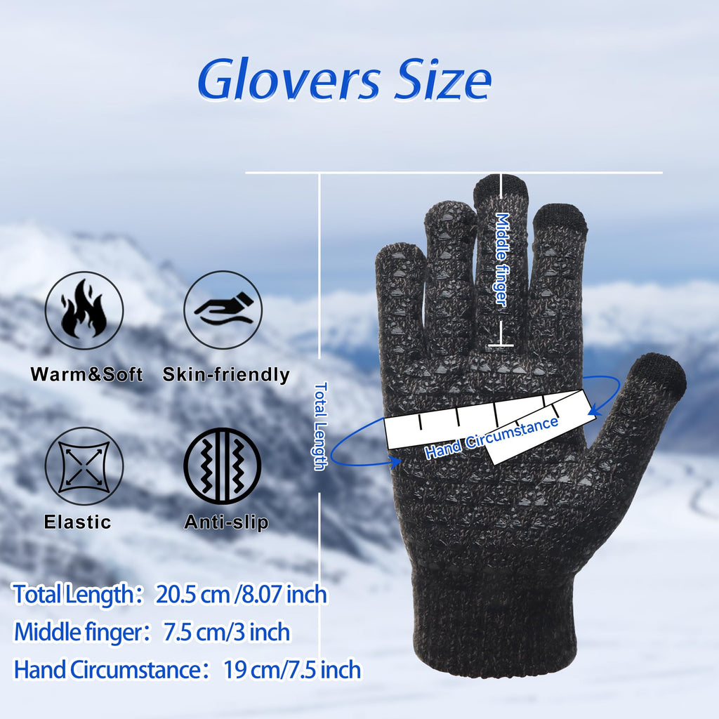 Driving Hiking Running Touchscreen Winter Gloves Men Women for Cold Weather