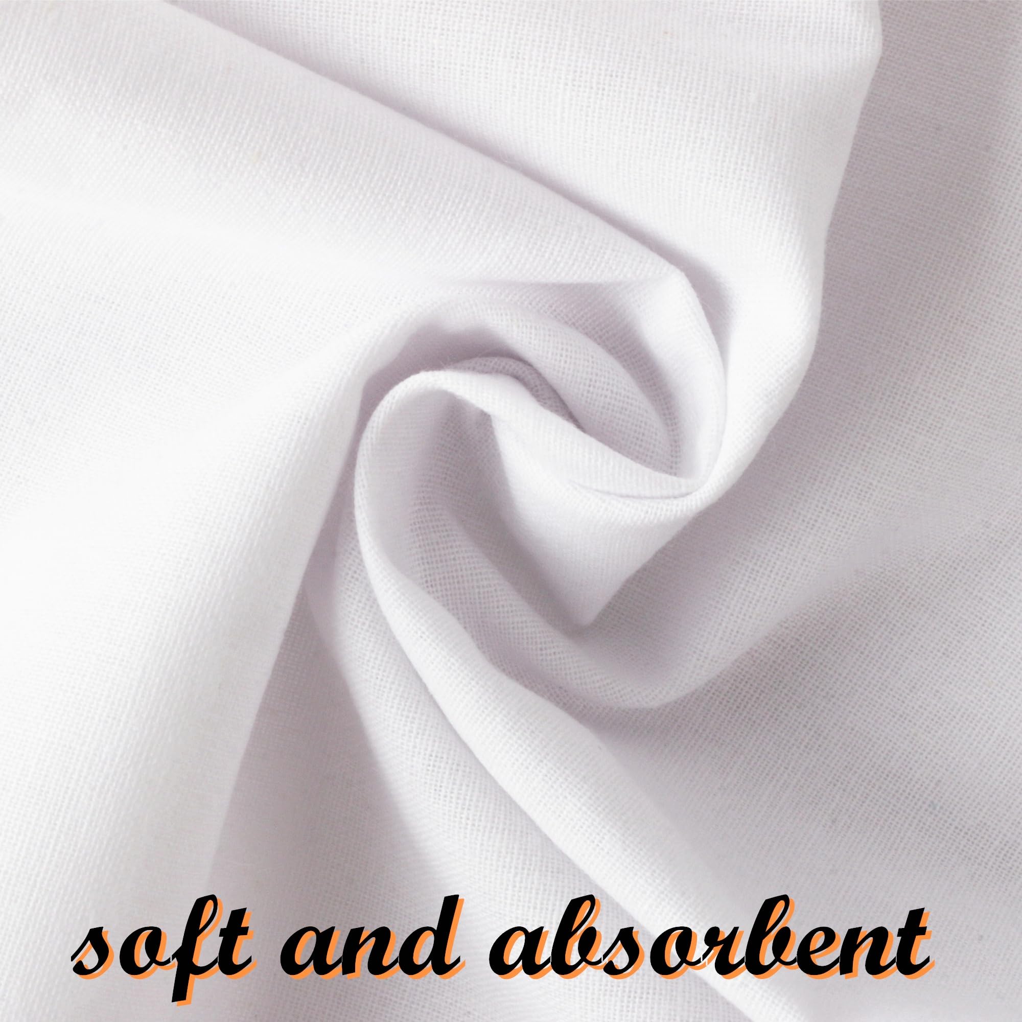 Handkerchiefs for men Pure Cotton Soft white Handkerchieves