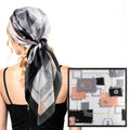 Scotamalone Head Scarf for Women Bandanas Printed Satin-Silk Scarf Hair Scarf 35 Inches for Travel, Beach, Vacation, Casual