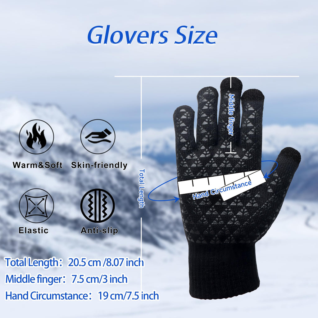 Driving Hiking Running Touchscreen Winter Gloves Men Women for Cold Weather